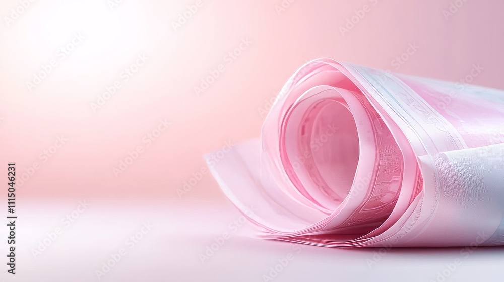 Poster 3d empty banknote model on soft pink background for design use