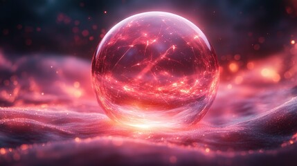 Fototapeta premium Radiant glowing sphere in ethereal cosmic setting
