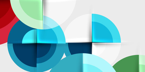 Obraz premium Circle and semi circle geometric background. Vector Illustration For Wallpaper, Banner, Background, Card, Book Illustration, landing page