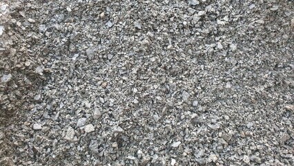 Gray crushed stone for road construction