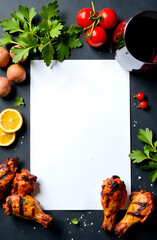 Valentine's Day love message with this blank mockup template. Menu Mockup. Chicken menu