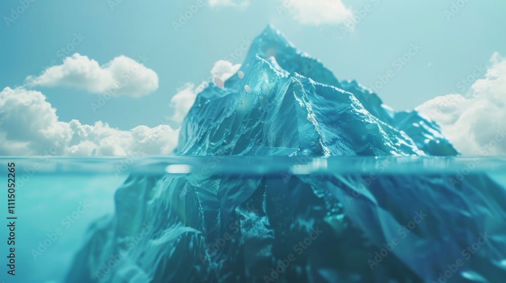 Poster the familiar form of an iceberg takes on new meaning representing the complex world of blockchain te