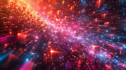 Obraz premium エネルギーの正方形と長方形の粒子9