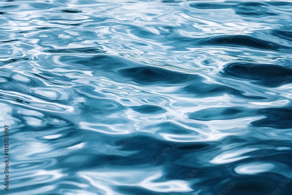 Poster close-up of rippling water reflecting light with calming abstract pattern