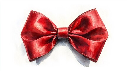 Shimmering red satin bow accessory with luxurious texture and elegant design perfect for decorating gifts holiday other special occasions