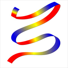 blue yellow red flag color gradient ribbon vector eps