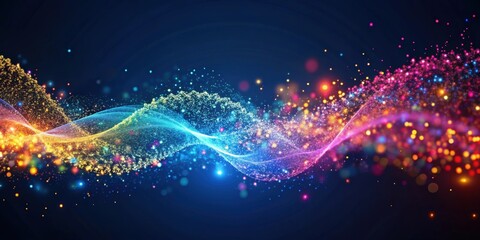 Obraz premium Abstract background of dynamic moving particles, abstract, background, dynamic, moving, particles, design, digital