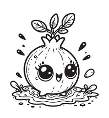 Coloring page cranberry play on the water