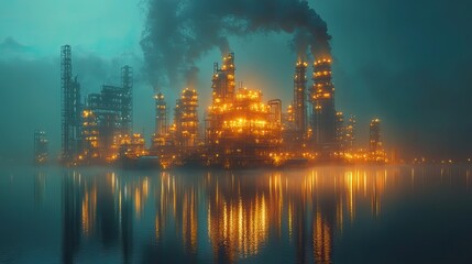 Fototapeta premium High-tech imagery showing global warming, raising awareness about the technological advancements required to combat climate change