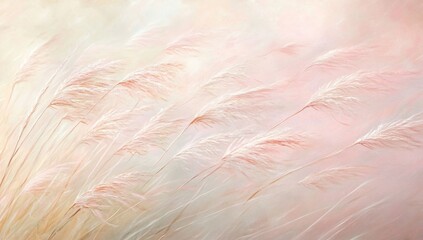 Pastel Pampas Grass Blowing Gently in the Breeze, Creating a Serene and Peaceful Atmosphere, Perfect for Relaxation and Calm.