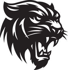 head of a panther, angry panther head logo Silhouette vector.