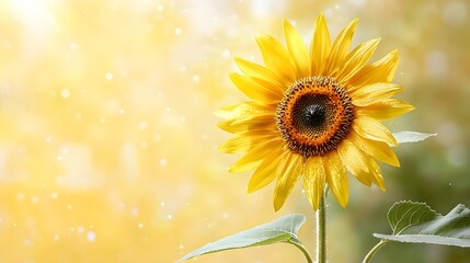 Obraz premium Vibrant Sunflower Blooming in Nature Close-Up Photography Bright Environment Sharp Focus on Petals