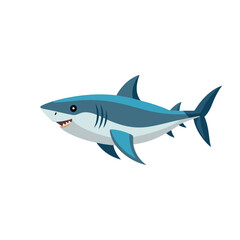 Obraz premium Sharks isolated flat vector illustration on white background.