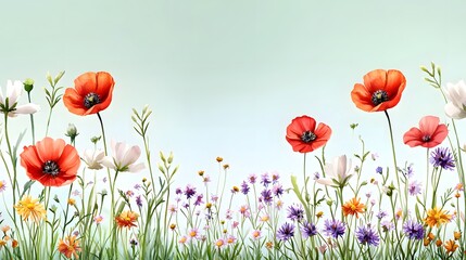 Fototapeta premium Vibrant Flower Bloom Serene Field High-Resolution Nature Image Pastoral Environment Bright Daylight Floral Aesthetics for SEO Engagement