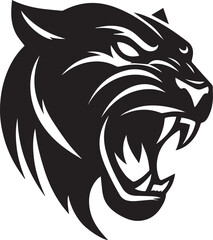 head of a panther, angry panther head logo Silhouette vector.