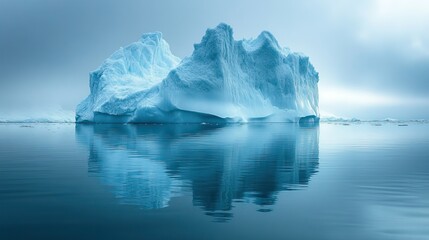 Icebergs floating on calm waters offer a visual reminder of the critical state of the world’s polar regions