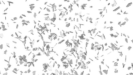 割れて飛び散るガラスの破片_3DCGイラスト_透過素材