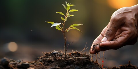 Fototapeta premium hands holding plant