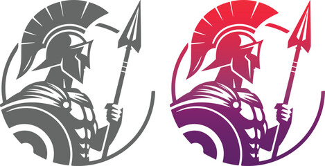 Sparta Warrior Logo Design Template