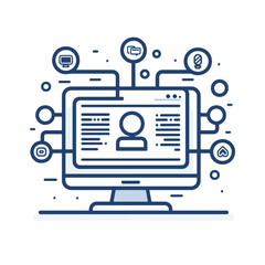 2D access web icon in line style