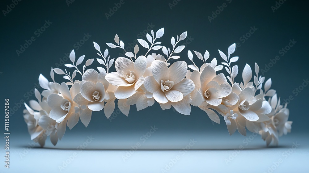 Aufkleber elegant and sophisticated paper crown with intricate delicate cut out patterns artfully placed on a 