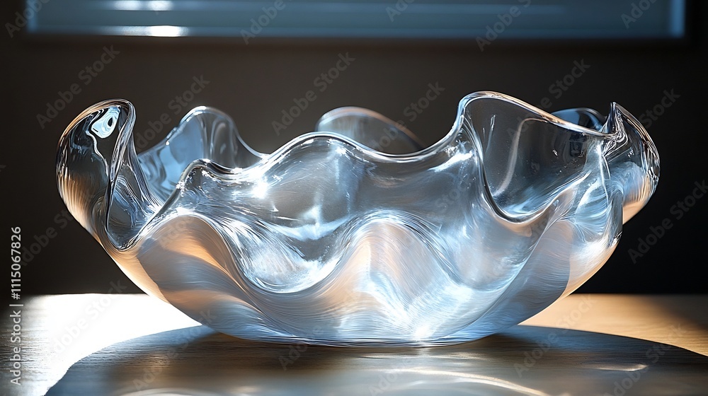 Poster mesmerizing glass crown with smooth curved edges reflecting ambient lights and creating a beautiful 
