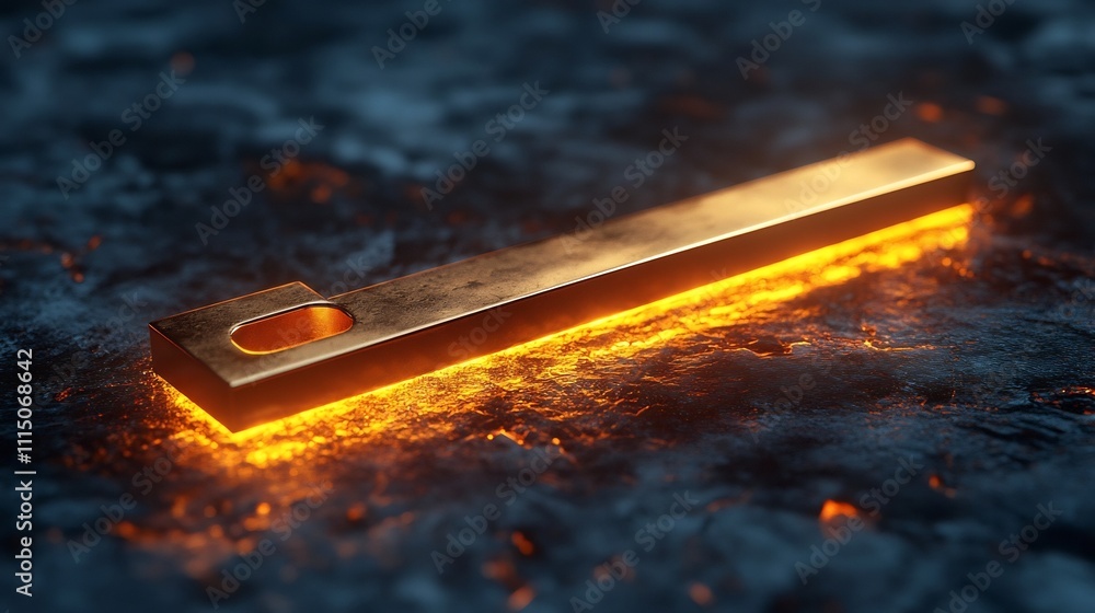 Aufkleber a conceptual photograph showcasing an elegant gold key with sleek minimalist lines gleaming under am