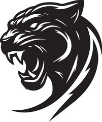 head of a panther, angry panther head logo Silhouette vector.
