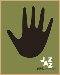 Vector template hand drawn abstract jazz poster color art 1