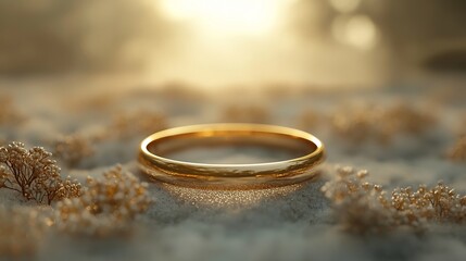 Exquisite Minimalist Gold Ring with Delicate Detailing Showcased Gracefully on a Soft Neutral Background Highlighting Its Elegant and Sophisticated Design