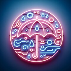 Obraz premium 우산, 네온사인 아트, jpeg (Umbrella, neon sign art, jpeg)