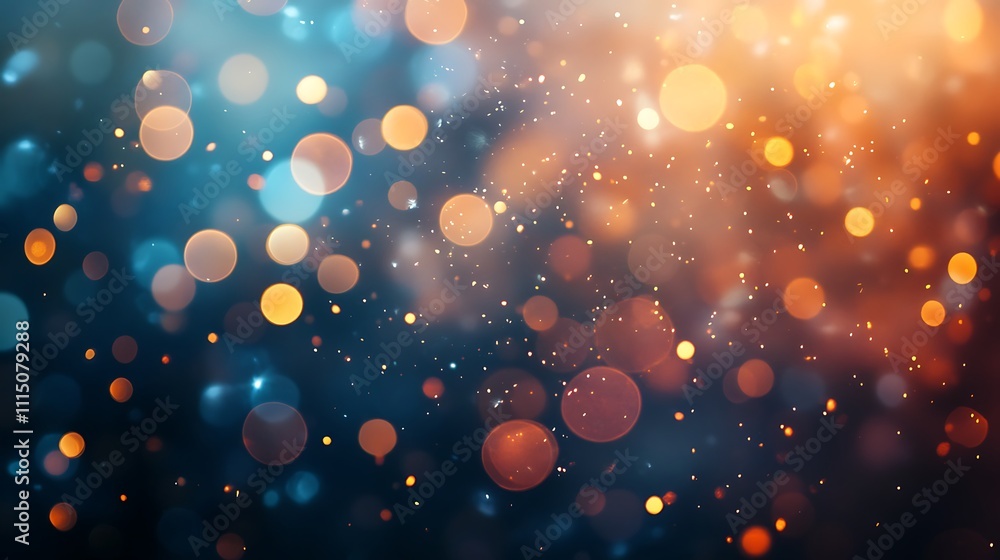 Poster abstract background with bokeh defocused lights and stars. festive background. - generated ai