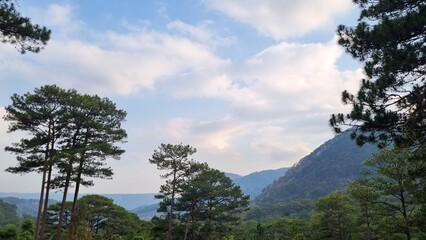 Obraz premium time clouds over the mountains