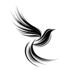 Fototapeta premium Abstract bird design with flowing lines.