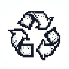 Fototapeta premium 재활용 마크, 픽셀아트, jpeg (recycled mark, pixel art, jpeg)