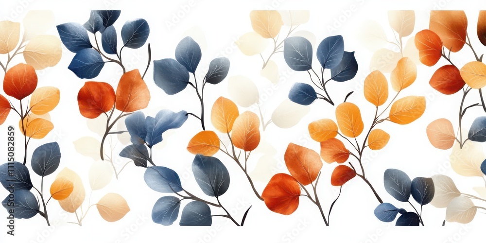 Poster creating whimsical botanical scenes with rounded flower elements and plump leaf shapes in a creative