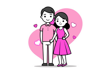 Valentine Couple Vector Art, Icons, Graphics illustration