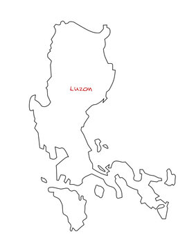 map of luzon island Philippines on white background
