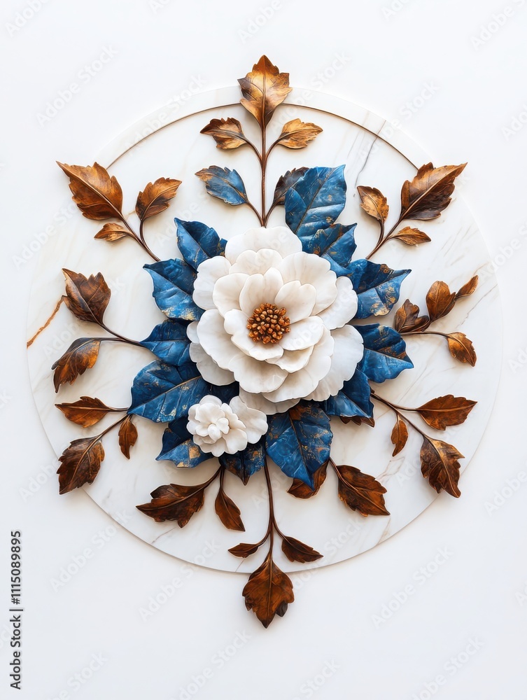 Aufkleber creating an adorable botanical ensemble plump flower clusters and puffy leaf shapes in a captivating