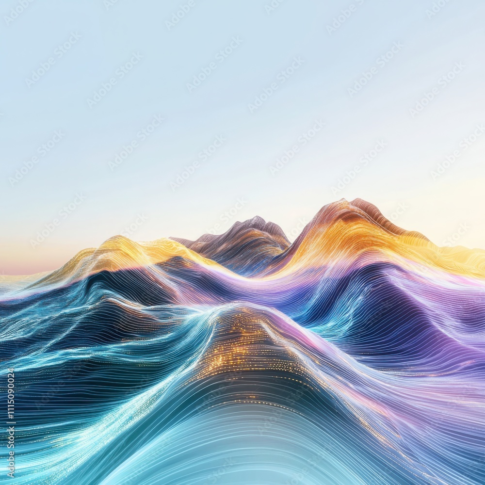 Poster visualizing abstract data streams interconnected nodes on a pastel gradient background for enhanced 
