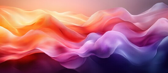 Obraz premium Abstract Landscape Flowing Shapes Gradient Colors Orange Purple
