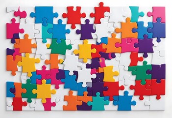 Naklejka premium puzzle frame colorful, puzzle background