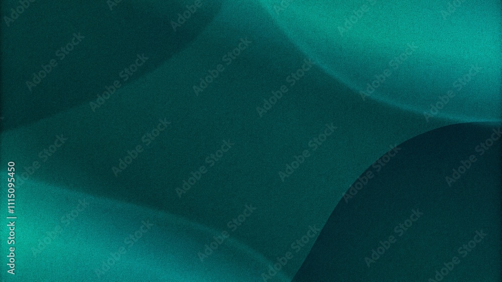 Poster abstract green background. grainy noise abstract texture background with smooth teal and green gradi