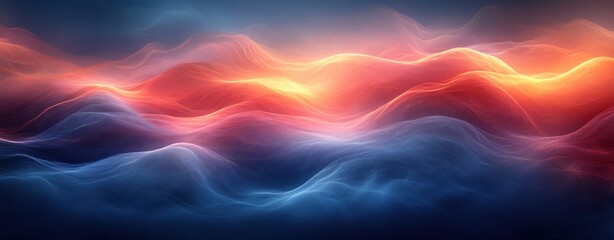 Obraz premium Vibrant Blue and Red Abstract Wave Design Background