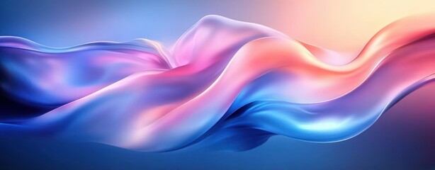 Fototapeta premium Blue and Pink Smooth Waves Abstract Background