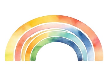 Rainbow. Watercolor rainbow on a white background.