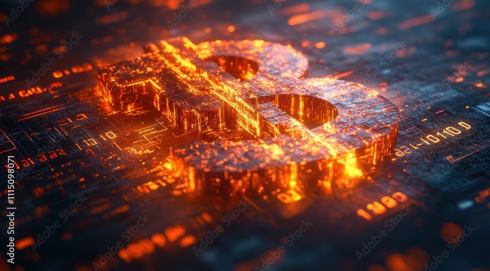 Poster 3d rendering of currency symbol on financial graph background