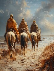 Three Riders on the Beach
