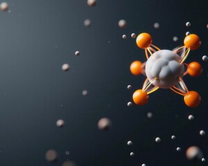 Visualization of protons and neutrons in an atomic nucleus, radiating energy, Nuclear Chemistry, Energetic Science