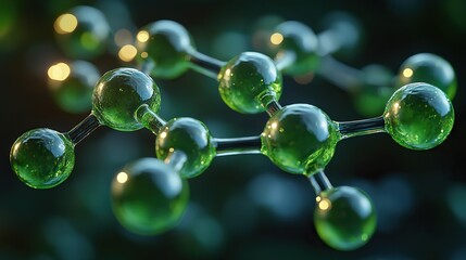The green hydrogen molecule is a symbol of sustainable energy, representing an eco-friendly future